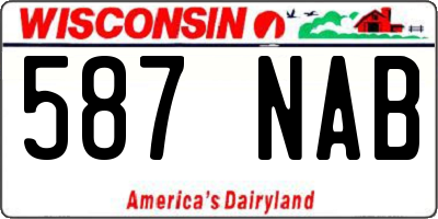 WI license plate 587NAB