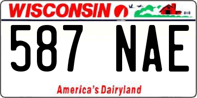 WI license plate 587NAE