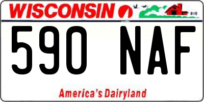 WI license plate 590NAF