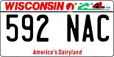 WI license plate 592NAC