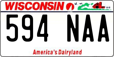 WI license plate 594NAA