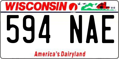 WI license plate 594NAE