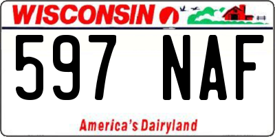WI license plate 597NAF