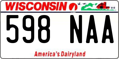 WI license plate 598NAA