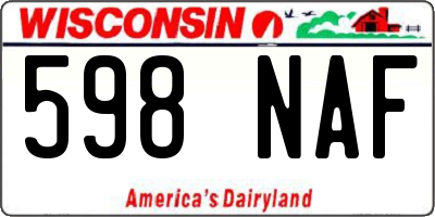WI license plate 598NAF