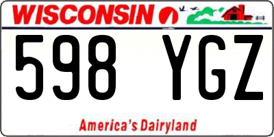 WI license plate 598YGZ