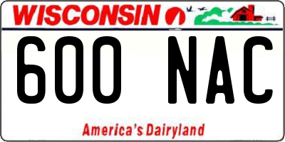 WI license plate 600NAC
