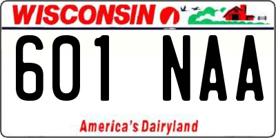 WI license plate 601NAA
