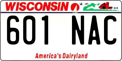 WI license plate 601NAC