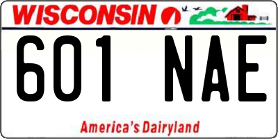 WI license plate 601NAE