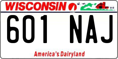 WI license plate 601NAJ