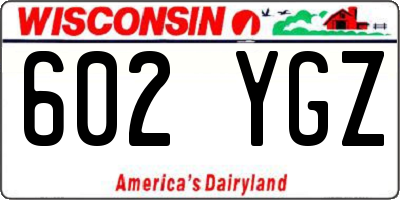 WI license plate 602YGZ