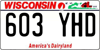 WI license plate 603YHD