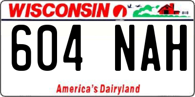 WI license plate 604NAH