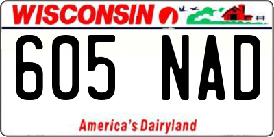 WI license plate 605NAD