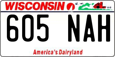 WI license plate 605NAH