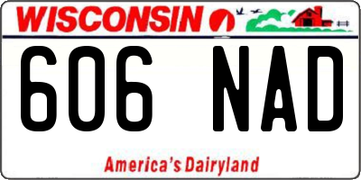 WI license plate 606NAD