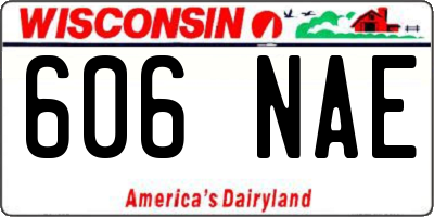 WI license plate 606NAE
