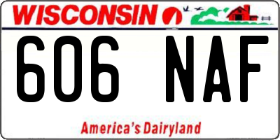 WI license plate 606NAF