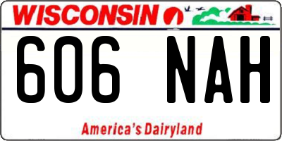 WI license plate 606NAH