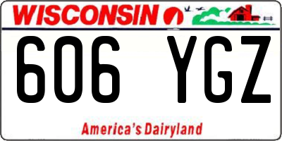 WI license plate 606YGZ
