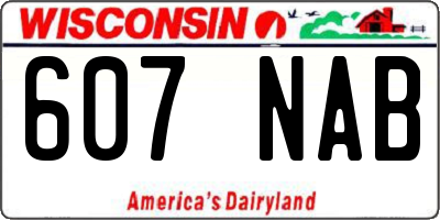 WI license plate 607NAB