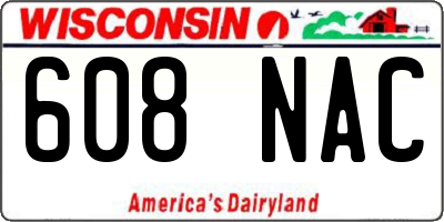 WI license plate 608NAC