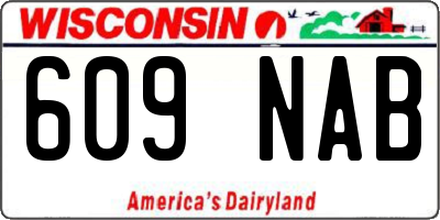 WI license plate 609NAB