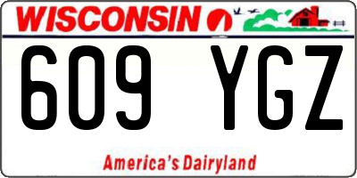 WI license plate 609YGZ