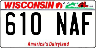 WI license plate 610NAF