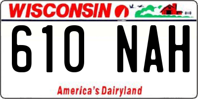 WI license plate 610NAH