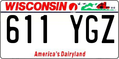 WI license plate 611YGZ