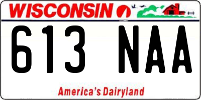 WI license plate 613NAA