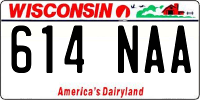 WI license plate 614NAA