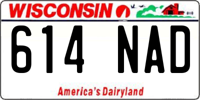 WI license plate 614NAD