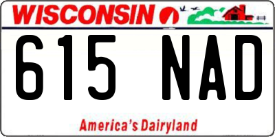 WI license plate 615NAD
