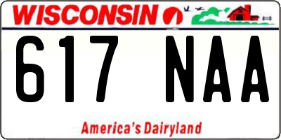WI license plate 617NAA
