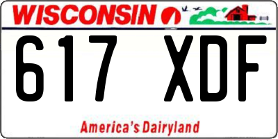 WI license plate 617XDF