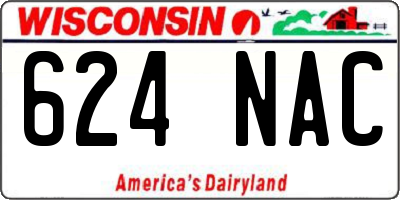 WI license plate 624NAC