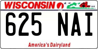 WI license plate 625NAI