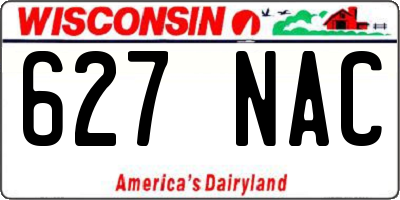 WI license plate 627NAC