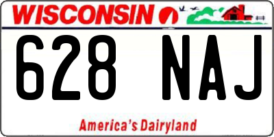 WI license plate 628NAJ