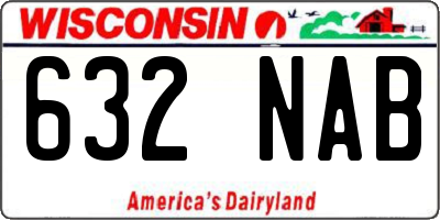 WI license plate 632NAB