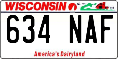 WI license plate 634NAF