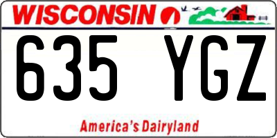 WI license plate 635YGZ