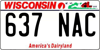 WI license plate 637NAC