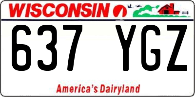 WI license plate 637YGZ