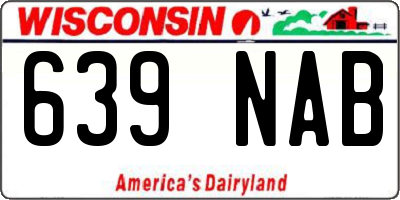 WI license plate 639NAB