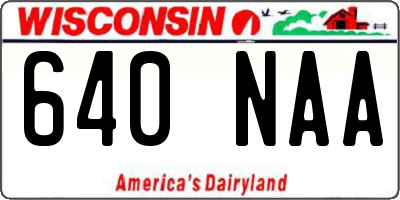 WI license plate 640NAA