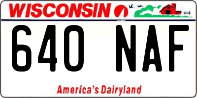 WI license plate 640NAF